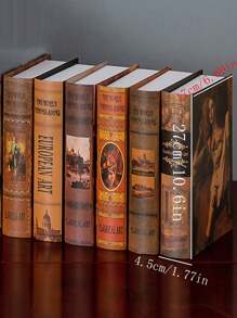 Set de 6 libros decorativos falsos con efecto bronceado estilo europeo, libros de simulación retro como accesorios fotográficos, mejor regalo para cajas y estantes