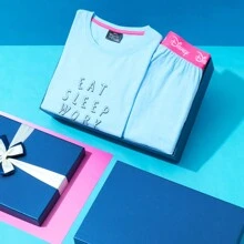 Disney Short Pyjama Set Soft Breathable 2 Piece Lounge Wear Gift - Blue - View 2