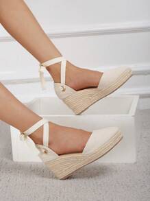 New Casual & Vacation Fashionable Comfortable Popular Thick Rope Platform Women Sandals - Apricot - View 1