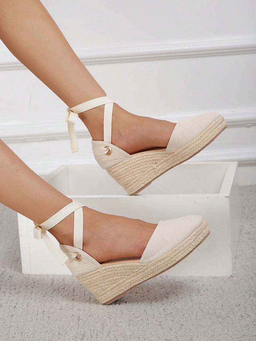 New Casual & Vacation Fashionable Comfortable Popular Thick Rope Platform Women Sandals - Apricot - View 1