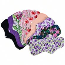 Set de 5 almohadillas sanitarias reutilizables y lavables, forros panty, almohadillas menstruales reutilizables de carbón de bambú para incontinencia, color aleatorio