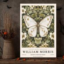 Butterfly Floral Art Print Poster - Wall Art For Living Room, Bedroom, Home Office, Bathroom, Kitchen, Spring & Winter Seasons - Modern, Art Deco, Vintage Style - Animal Print, Canvas Material, Indoor Use