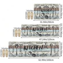 1pc Vintage Versatile Wood Grain Printed Water Absorbing Non-Slip Kitchen Mat, Single Set, Dirt Resistant & Machine Washable, Kitchen/Dining Room/Entryway Decor Mat - Multicolor - View 2