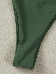 性感海星印花比基尼泳装套装，适合夏季海滩度假 - 軍綠色 - 查看 4