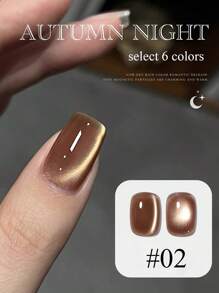 MISS SHAKA 10ml Autumn Moon Night Cat Eye Gel Nail Polish Nail Art Nail Salon Special For Autumn And Winter Black Clever Amber Brown Glass Bead Nail Gel Nail Supplies Christmas Nails