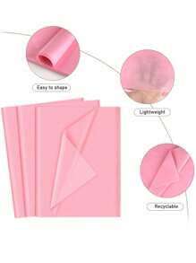 50 hojas de papel de seda negro de 20"X14" a granel para bolsas de regalo, papel de envolver para manualidades DIY, decoración de cumpleaños, Halloween, festivales, vacaciones, Día de San Valentín, boda, horneado de pasteles, materiales florales - Rosa - Ver 7