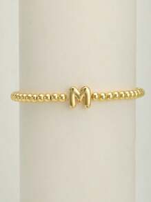 Fashionable Letter Pendant Women's Bracelet, Luxury Adjustable Chain Bracelet With A-Z Letter Charms, Women Jewelry Gift - Gold - View 3