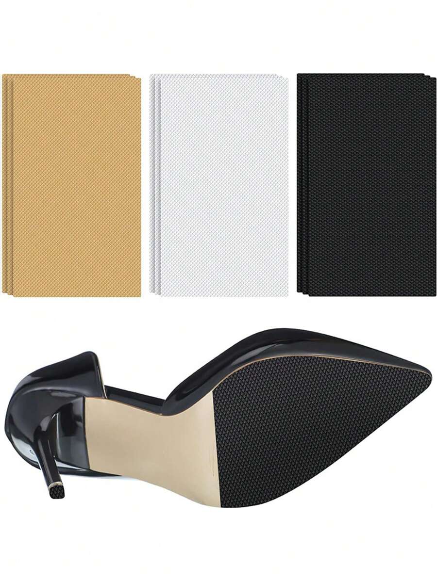 1 Pair Of Mesh Square-Shaped Anti-Slip Shoe Sole Sticker, Non-Slip Sole Stickers, Non-Slip Shoes Pads Adhesive Shoe Sole Protectors, High Heel Silicone Forefoot Grips, Sole Front And Back Anti-Slip Pad, Wear-Resistant Anti-Slip Square-Shaped Shoe Sole Sticker - Multicolor - View 1