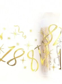 1pc 28*275cm Gold 18, 30, 40, 50, 60, 70 Pattern Polyester Table Runner, 18th 30th 40th 50th 60th 70th Happy Birthday Party Decoration Supplies, Birthday Party Home Room Dining Table Decoration Supplies - Gold - View 5