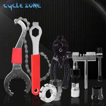 Cycle Zone 9pcs Bicycle Repair Tool Kit: Derailleur Hanger Wrench + Cable Puller + Bottom Bracket Tool + Black Sockets + Chain Cutter + Spoke Wrench + A-Type Tire Lever + Crank Arm Puller + 4pcs Tire Patch - Multicolor - View 5