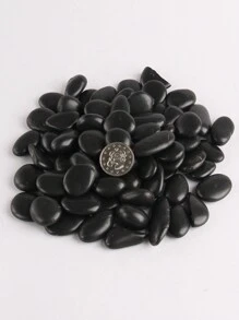 1pcs300/500/800g Decorative Pebbles, Black Polished Stones, Succulent Plants, Potted Plants, Green Plants, Small Stones, Flower Vases, Fillers, Balcony Fish Tanks, Landscaping, Rain Flower Stones