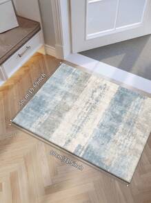 1pc Blue Modern Minimalist Style Plush Pile Rug, 850g/M² Thickness 0.5cm Rectangle, Non-Slip Washable Decor Carpet For Living Room, Kitchen, Dining Room, Office, All Seasons