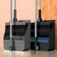 Broom Set Household Broom Broom Dustpan Set Brush Head Sweeping Individual Sweep Broom Foldable Garbage Shovel Broom - 黑色 - 查看 2