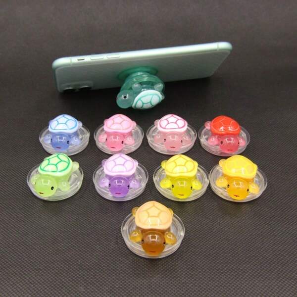 (3 pezzi di colori inviati casualmente) Tartaruga luce notturna, accessori per gioielli fai-da-te, supporto per telefono cellulare e desktop, accessori per ornamenti in resina