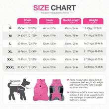 Dog Winter Warm Jacket Outdoor Windbreaker Harness Vest - Hot Pink - View 2