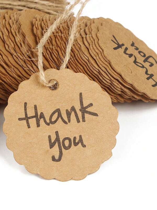 10 Stücke/Set Geschenkboxen aus Kraftpapier in quadratischer Form mit Juteseil und Dankeschön-Anhängern, Hochzeitsfeier Süßigkeiten Verpackungsboxen