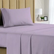 Luxurious Ultra Soft 3-Piece Bamboo Fiber Bed Sheet Set With Deep Pockets - Twin - 紫丁香 - 查看 2