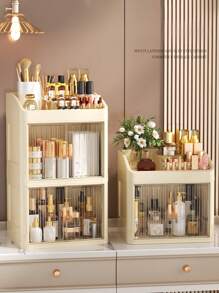 Large Capacity Transparent Cosmetic Storage Box - Multi-Layer Sliding Drawer Style, Suitable For Makeup, Skincare And Lipstick - Lightweight Plastic Vanity Organizer,For Holiday Beach, Bathroom Collection, Bedroom Collection, Large Capacity - Multicolor - View 11