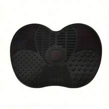 1pc Silicone Apple Shaped Brush Cleaning Mat With Suction Cup, Portable Makeup Brush Cleaner