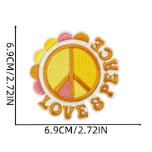 15pcs Hippy Iron On Patches, Sew On Embroidered Applique Repair Patch DIY Crafts Projects For Christmas Valentine's Day Clothing Jacket Jeans Pants Dress Backpack Hat Decorations Gifts - Multicolor - View 3
