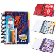 Marvel Sticker Book Over 1000 Spiderman Stickers Scrapbook Colouring Pencils Activity Gift - Multicolor - View 1