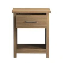 Mainstays Hillside Nightstand With Drawer, Walnut Finish