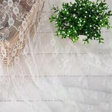 黑色蕾丝面料按米计价适用于服装窗帘婚纱缝纫纯色牡丹花朵图案柔软布料抗皱垂坠 - 多色 - 查看 14