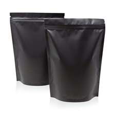 50PCS/100PCS Black Thick Reusable Zip Lock Mylar Foil Stand Up Gift Bags, Long Term Food Storage Resealable Zipper Close Doypack, Packaging Chocolate Tea Coffee Dried Fruits Powder Candy Meat, Holiday Party Favors Gift Wrapping Decorations - Black - View 9