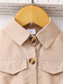 Young Girl' Solid Color Collared Sleeveless Mesh Dress With Woven Belt