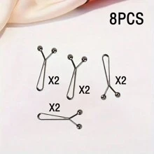 24pcs/12pcs/8pcs Invisible U-Shaped Waist-Cinching Clips, Waist Clips No Nail No Sew To Adjust Pants Waist, Sleeve, Curtain Fixers, Scarf Clips, U-Shaped Anti-Slip Clips For Daily Use On Clothes, Skirts, Headscarves
