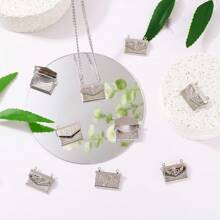 4pcs/20pcs Brass Locket Pendants Heart/Rectangle Photo Frame Charms For Anniversary Birthday Valentine's Day Necklace Gifts DIY