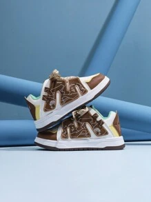 Primavera/Outono Novos Sapatos de Skate de Cano Baixo para Crianças, Tênis Esportivos Casuais da Moda para Meninos e Meninas, Antiderrapantes e Duráveis