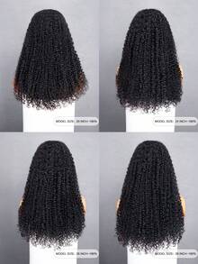 Wear & Go 6x4 Transparent Lace Glueless Kinky Curly Wigs 180% 16-28 Inch Lace Closure Wigs Natural Black Pre-Plucked Pre-Cut High Density For Women