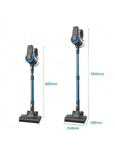 YISORA N300 Cordless Stofzuiger Cleaner, 20kPa Powerful Suction, 0.8L Dust Bin, 2200mAh Battery, Up To 40min Runtime, Cleaning Modes, <70dB, Ultra Lightweight, Blauw view 2