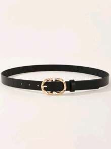 Oval Buckle Belt Section - 黑色 - 查看 2
