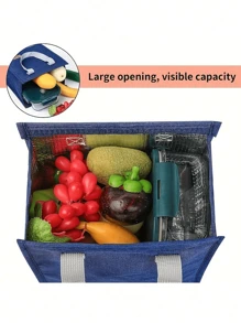 1pc Insulated Lunch Bag, Portable Lunch Box Bag, Thermal Lunch Bag, Insulated Bag, Lunch Box, Thick Insulated Lunch Bag, Thick Aluminum Foil Waterproof Insulated Lunch Bag, Large Capacity Aluminum Foil Insulated Lunch Bag For School Lunch, Outdoor Camping, Summer Travel, Essential, School Supplies, Back To School Season