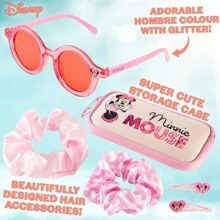 Disney Minnie Mouse Set Sunglasses UV Protection Case 2 Scrunchies Hair Clips Accessories Set Gift - Multicolor - View 3