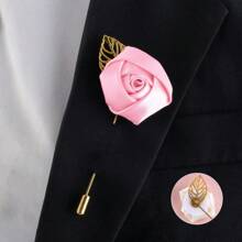 金属叶多色胸针，适合新郎、伴郎 - 海军蓝色翻领花，适合新娘、伴娘、毕业典礼、婚礼派对、舞会 - 長8.5厘米*寬4厘米 - 查看 28