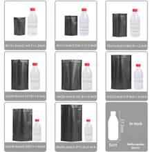 50PCS/100PCS Black Thick Reusable Zip Lock Mylar Foil Stand Up Gift Bags, Long Term Food Storage Resealable Zipper Close Doypack, Packaging Chocolate Tea Coffee Dried Fruits Powder Candy Meat, Holiday Party Favors Gift Wrapping Decorations - Black - View 3