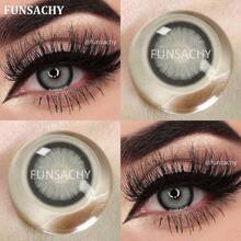 FUNSACHY graue Kontaktlinsen 14,2 mm natürliche weiche Linsen Jahresverbrauch Kostüm Cosplay