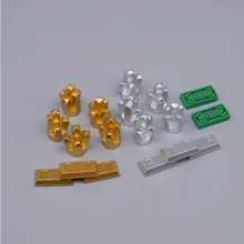Set de construcción de joyas con lingotes de oro, billetes falsos de dólar y moneda, regalo perfecto para aficionados como vacaciones.