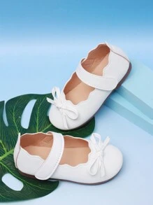 1 Pair White Toddler Girls Flat Shoes, Comfortable Lightweight Fashion Hook And Loop Closure Summer Outdoor Infant Shoes - White - View 4