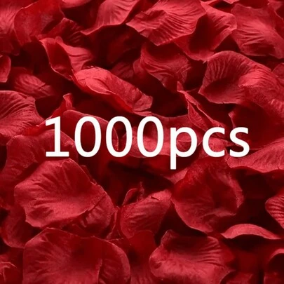 1000 件，人造丝婚礼氛围散花瓣，红玫瑰花瓣，玫瑰花瓣装饰，永恒玫瑰花瓣，你是我的家人的玫瑰花瓣求婚，我爱人的浪漫婚礼和情侣礼物装饰，礼盒填充，烛光浪漫房间过道装饰，婚礼过道花瓣，婚礼装饰，节日花瓣，烛光派对玫瑰。