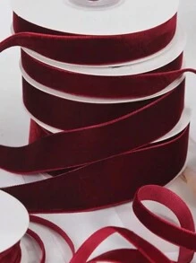 一卷 5 号勃艮第天鹅绒丝带，适用于 DIY 工艺品、礼品包装和圣诞装饰 - 缝纫和针织用品