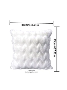 1pc Farmhouse Style Wavy Luxurious Plush Throw Pillow Cover, Suitable For Home Sofa Decoration, Super Soft Faux Fur Cushion Cover