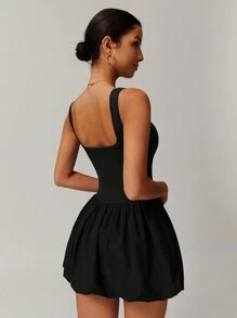 MASKERT 女士连衣裙网球服运动服瑜伽服网球服运动套装透气舒适亲肤 - 黑色 - 查看 6