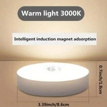 1pc Motion Sensor Light, Energy Saving Rechargeable LED Lamp, Auto On/Off, Suitable For Wardrobe, Stairs, Bedroom, Living Room, Desk