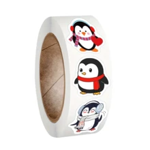 500 张/卷卡通企鹅动物贴纸，适合礼品包装 - 彩色 - 查看 5