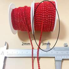10 Yards/Roll Claw Chain Electroplated Diamond Chain, Crystal Rhinestones Close Chain For Party Dress Decor, Christmas Decoration, Clothing Accessories, DIY Nail Art, Phone Case Decoration - Red - View 14
