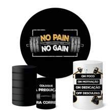 Trio Capas Cilindro + Painel Redondo 1,50m Academia